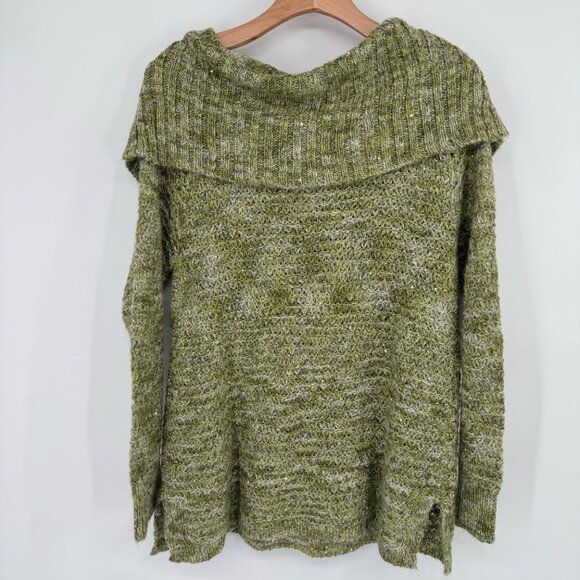 Chicos 2 womens  Sequin Shine dorothy Pullover Sweater green Size large mohair n - Picture 11 of 15
